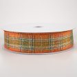 1.5  Coarse Weave Metallic Plaid Ribbon: Fall (50 Yards) on Sale