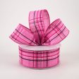 1.5  Cornelia Plaid Ribbon: Pink, Black & White (10 Yards) Discount