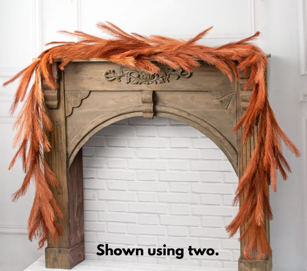 6  Fabric Pampas Grass Garland: Rust For Discount