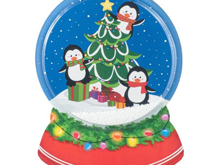 12  Penguins & Christmas Tree Snow Globe Sign Cheap