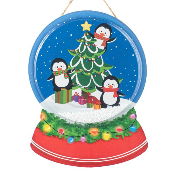 12  Penguins & Christmas Tree Snow Globe Sign Cheap