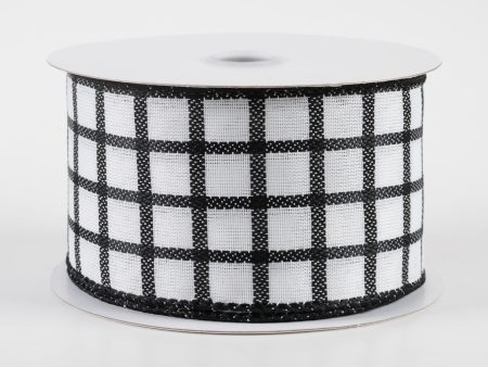 2.5  Woven Trellis Ribbon: White & Black (10 Yards) Online