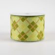 2.5  Georgina Plaid Ribbon: Green & Champagne (10 Yards) Online