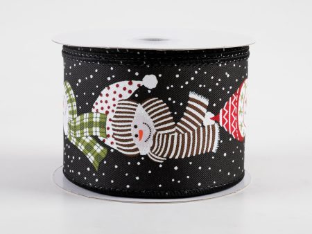 2.5  Snowmen in Scarves Ribbon: Black (10 Yards) Hot on Sale