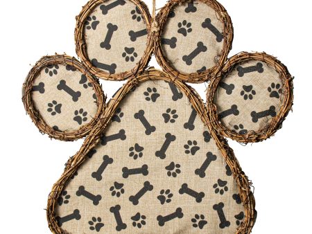 15  Grapevine Hanger: Bones Paw Print For Cheap