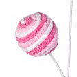 25  Chenille Twirl Ball Pick: Pink & White on Sale