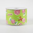 2.5  Various Christmas Candy Satin Ribbon: Lime (10 Yards) Online now