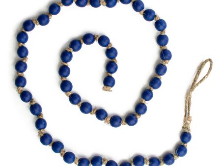 39  Small Wood Bead Garland: Navy Blue For Discount