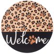 12  Metal Sign: Leopard Paw Print Welcome Online Sale