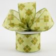 2.5  Georgina Plaid Ribbon: Green & Champagne (10 Yards) Online