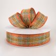 1.5  Coarse Weave Metallic Plaid Ribbon: Fall (50 Yards) on Sale