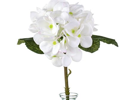 12  Silk Hydrangea Stem: White Fashion