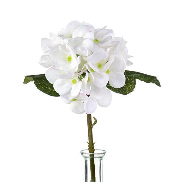 12  Silk Hydrangea Stem: White Fashion