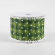 2.5  Snowy Cabin Plaid Ribbon with Fuzzy Edge: Greens (10 Yards) Online