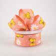 1.5  Daisies & Butterflies Linen Ribbon: Coral (10 Yards) Online Hot Sale