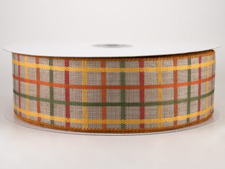 2.5  Woven Trellis Ribbon: Natural, Orange, Yellow, Moss (50 Yards) Fashion