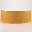 2.5  Tiny Dots Linen Ribbon: Grey on Sunflower (50 Yards) Online Hot Sale