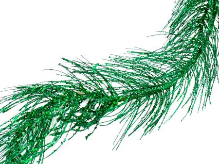 5  Glittered Pine Garland: Emerald Green Online