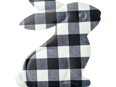 12  Sitting Bunny Embossed Metal Hanger: Black & White Online now