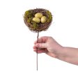 10  Mossy Bird Nest with Eggs Pick Hot on Sale