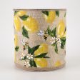 4  Linen Lemons & Bees Ribbon: Natural (10 Yards) Sale