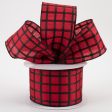 2.5  Woven Trellis Ribbon: Red & Black (10 Yards) Online Hot Sale