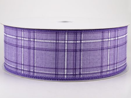 2.5  Cornelia Plaid Ribbon: Purple, Lavender & White (50 Yards) Cheap