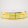 1.5  Cornelia Plaid Ribbon: Yellow, Lime, Fuchsia & White (50 Yards) Online