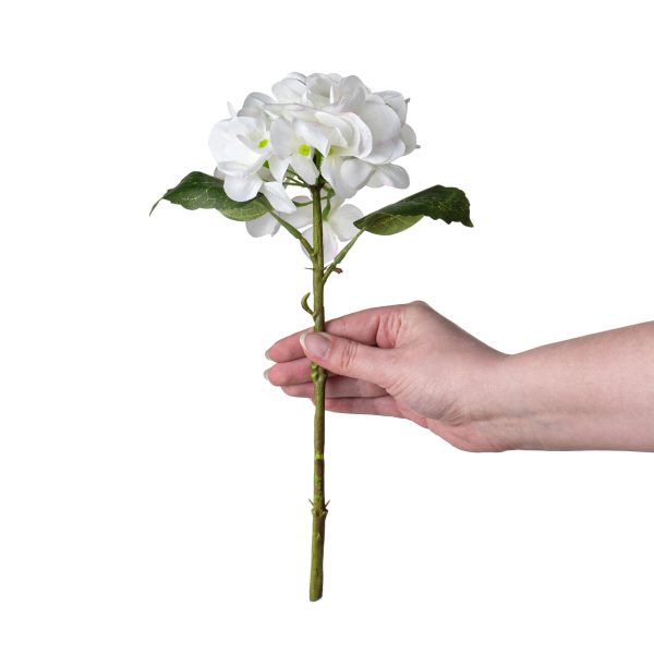 12  Silk Hydrangea Stem: White Fashion