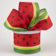 2.5  Watermelon Slice Satin Stripe Ribbon (10 Yards) Online Hot Sale