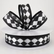 1.5  Black & White Harlequin Ribbon (50 Yards) Discount