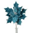 12  Poinsettia Stem: Teal Blue Online Hot Sale