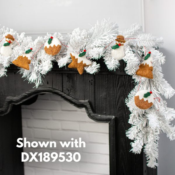 6  Flocked White Pine Garland on Sale