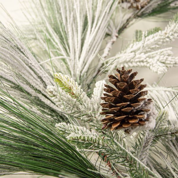 6  Flocked Long Needle Pine Garland Discount