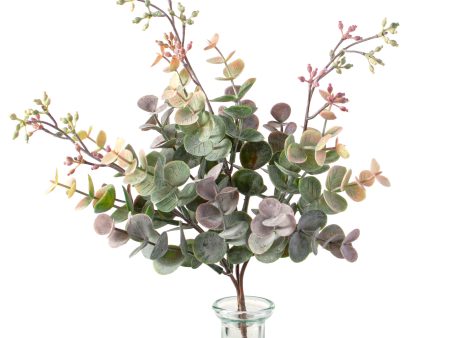 11  Mini Eucalyptus Bush: Olive Green & Burgundy on Sale