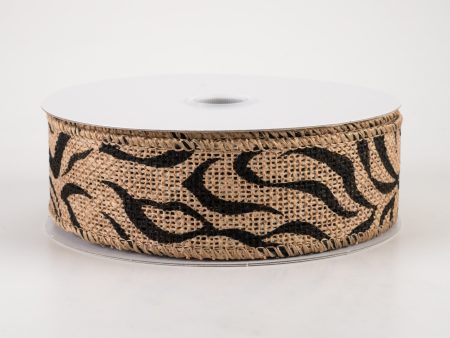 1.5  Burlap Zebra Stripes Ribbon: Natural (10 Yards) Online