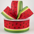 2.5  Watermelon Slice Satin Stripe Ribbon (50 Yards) Sale