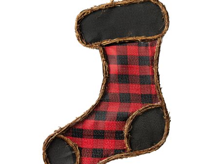 20.5  Grapevine Hanger: Buffalo Plaid Stocking For Discount