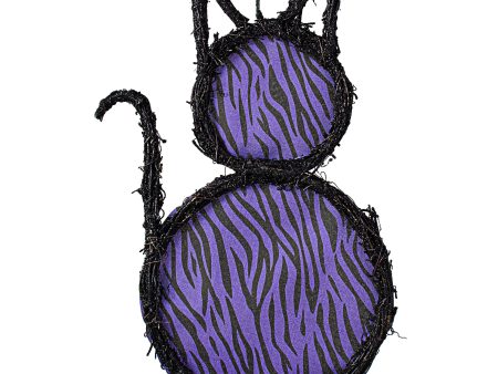 19  Grapevine Hanger: Purple Animal Stripe Cat on Sale