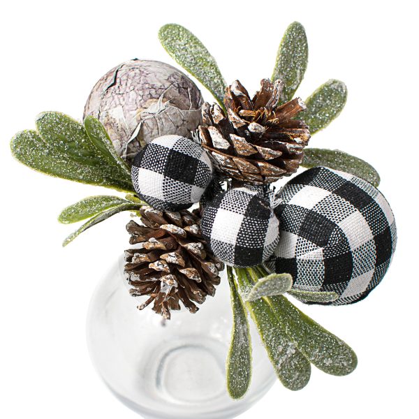 8  Birch & Gingham Balls Mistletoe Pick on Sale