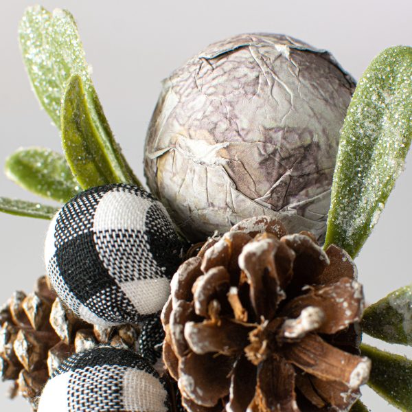 8  Birch & Gingham Balls Mistletoe Pick on Sale