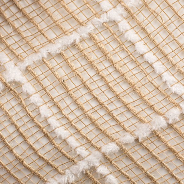 21  Burlap Fuzzy Grid Mesh: Natural & White Hot on Sale