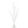 36  Glitter Ball Twig Spray: White Supply