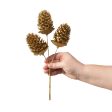 12  Metallic Pinecone Pick: Gold For Cheap