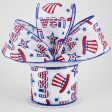 2.5  USA Outline Flag & Hat Ribbon (10 Yards) Supply