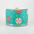 2.5  Whimsy Candy Iridescent Edge Ribbon: Teal (10 Yards) Online