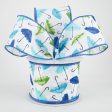 2.5  Umbrella Ribbon: Blue & Green (10 Yards) Fashion