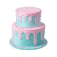 9  Two Tier Cake Decoration: Pink & Blue Cheap