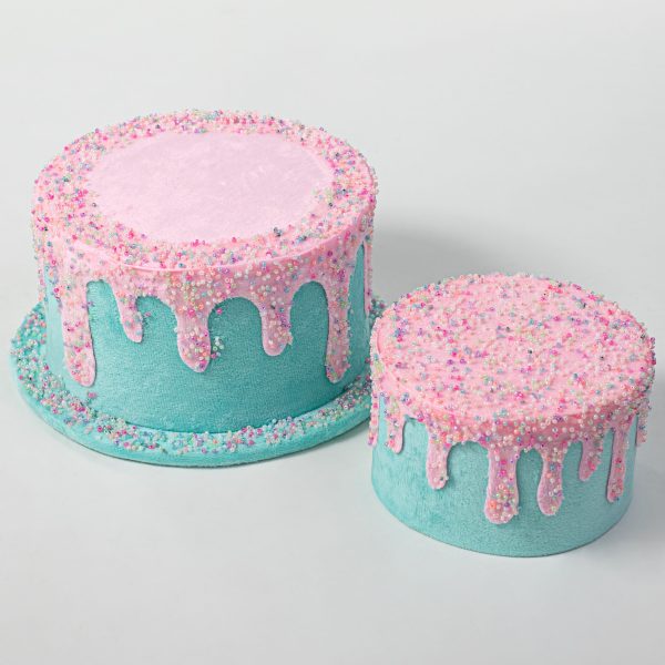 9  Two Tier Cake Decoration: Pink & Blue Cheap