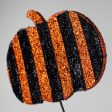 31  Glitter Pumpkin Spray: Black, Orange, White Polka Dot Stripe Online